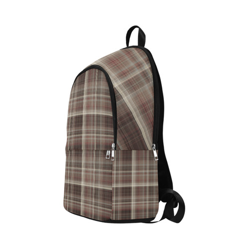 brownplaid Fabric Backpack for Adult (Model 1659)