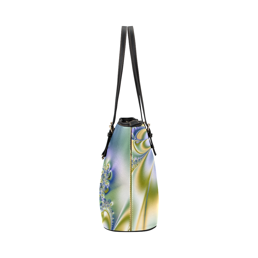 Silky Flowers Leather Tote Bag/Large (Model 1651)