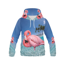 Flamingo and Palms All Over Print Hoodie for Men (USA Size) (Model H13)