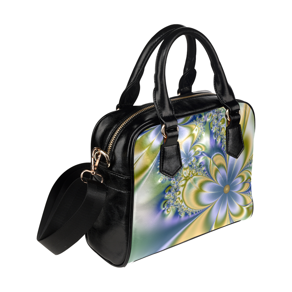 Silky Flowers Shoulder Handbag (Model 1634)