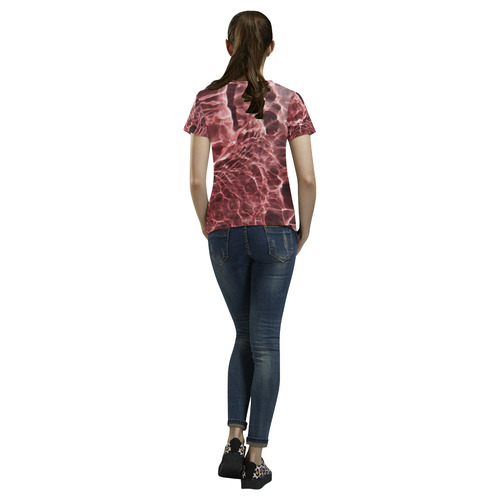 strawberry full moon All Over Print T-Shirt for Women (USA Size) (Model T40)