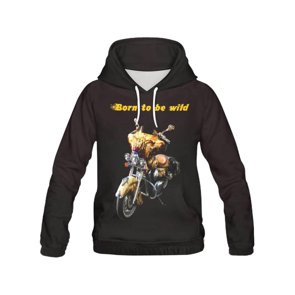 Born To Be Wild All Over Print Hoodie for Women (USA Size) (Model H13)