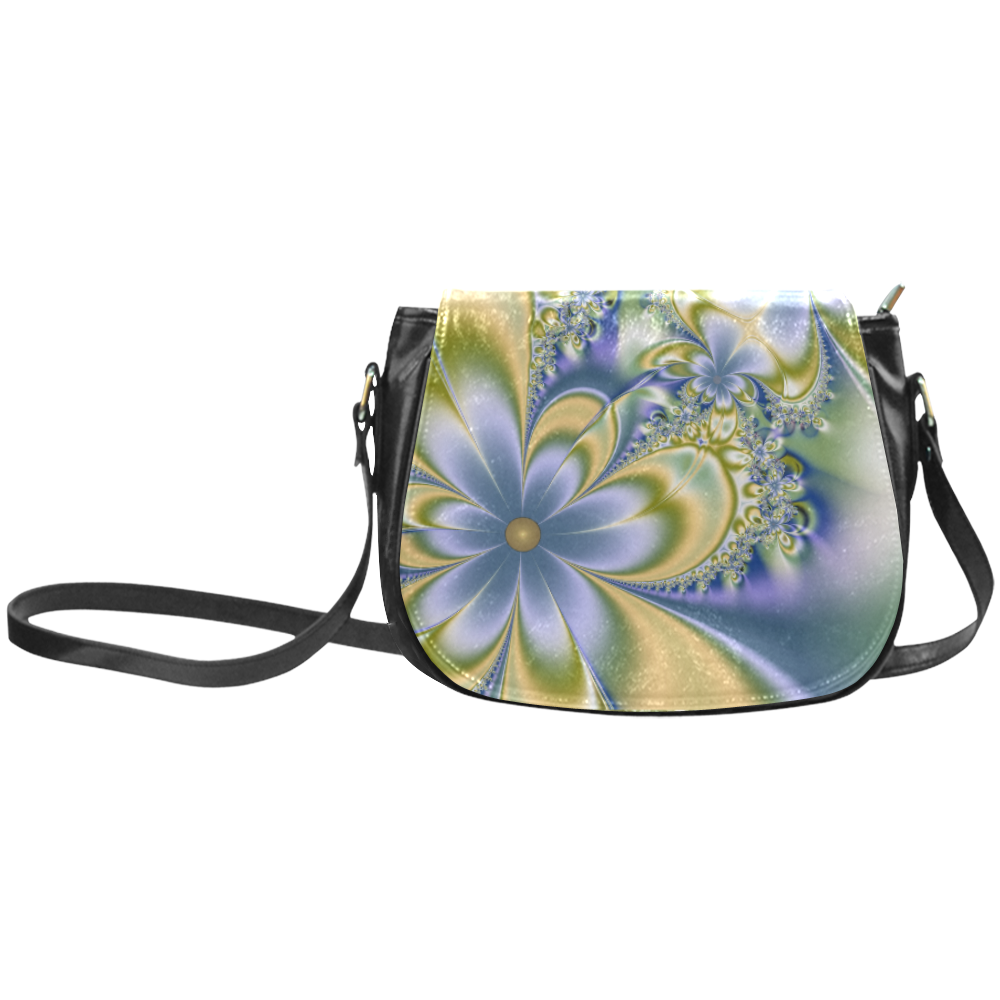 Silky Flowers Classic Saddle Bag/Small (Model 1648)