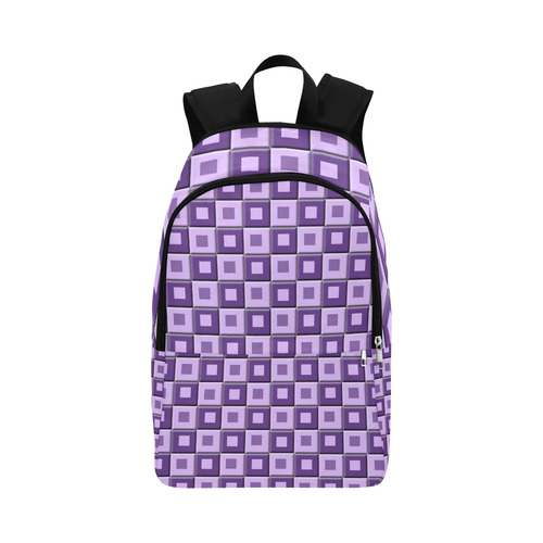 purple squared Fabric Backpack for Adult (Model 1659)
