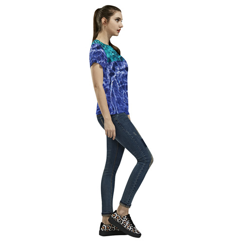 Electric Blue Globes All Over Print T-Shirt for Women (USA Size) (Model T40)