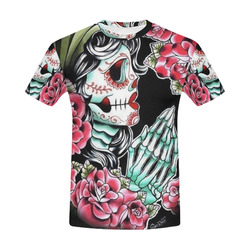 Skull All Over Print T-Shirt for Men (USA Size) (Model T40)