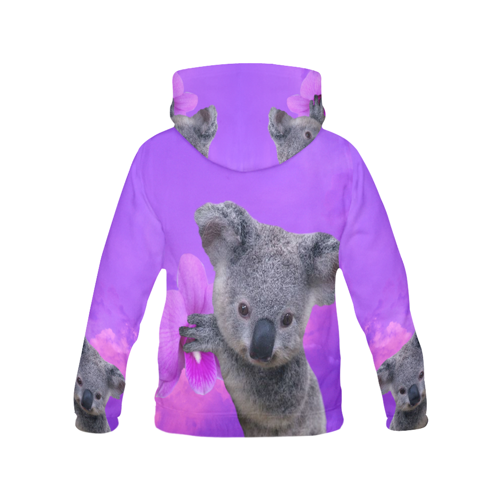 Koala and Orchid All Over Print Hoodie for Men (USA Size) (Model H13)