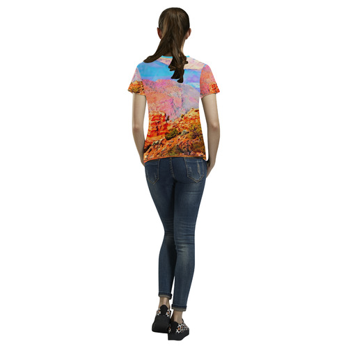 Grand Canyon by Nico Bielow All Over Print T-Shirt for Women (USA Size) (Model T40)