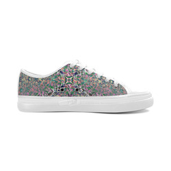 Watercolor Holograms Fractal Abstract Women's Canvas Zipper Shoes/Large Size (Model 001)