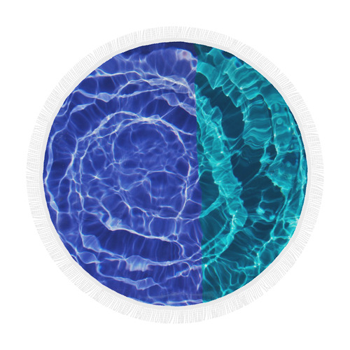 Dark blue circle to light Circular Beach Shawl 59"x 59"