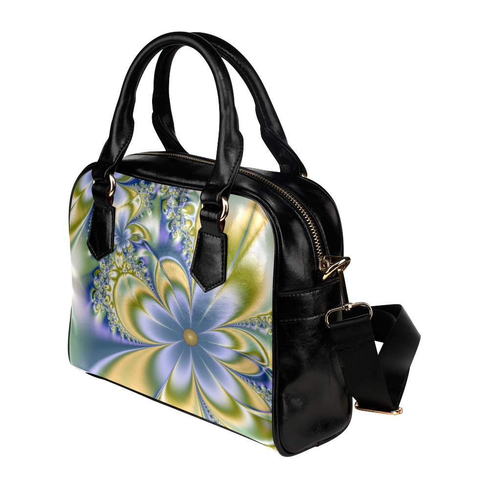 Silky Flowers Shoulder Handbag (Model 1634)