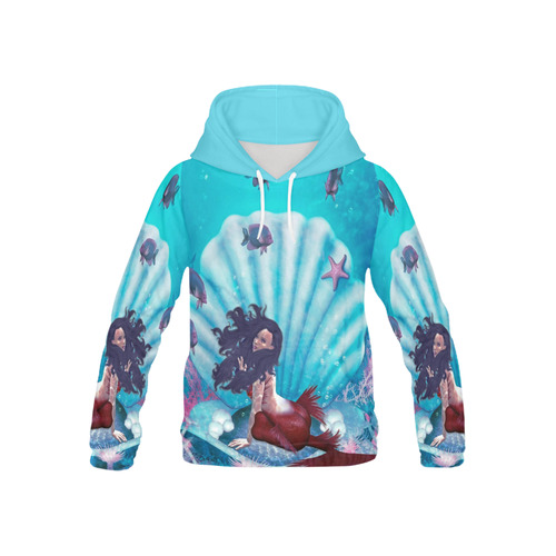 meermaid in a shell All Over Print Hoodie for Kid (USA Size) (Model H13)