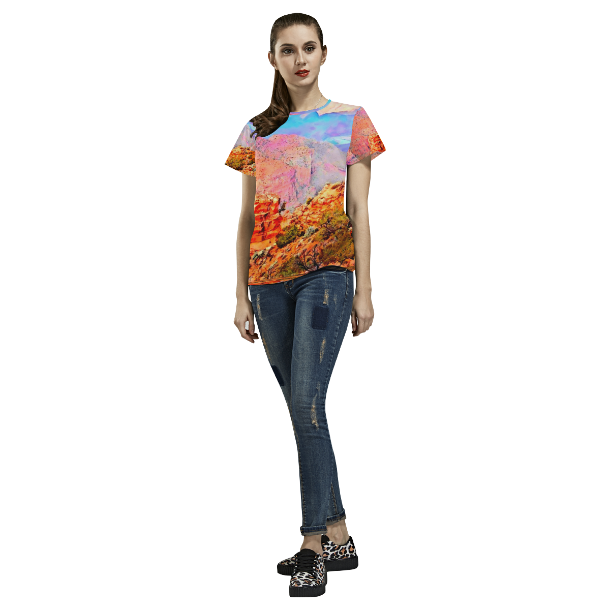 Grand Canyon by Nico Bielow All Over Print T-Shirt for Women (USA Size) (Model T40)