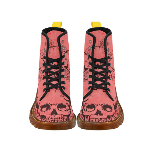 Skull with roses peach Martin Boots For Women Model 1203H
