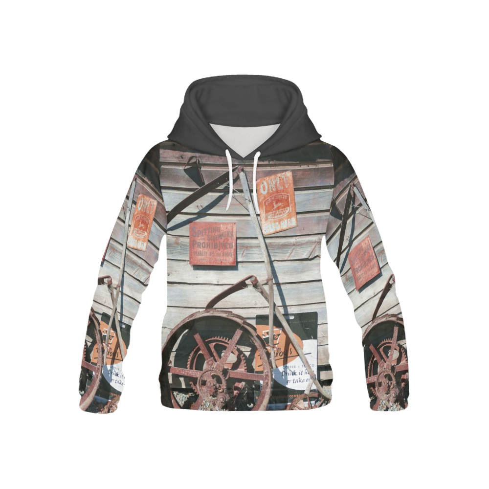Spitting on sidewalks prohibited, photo All Over Print Hoodie for Kid (USA Size) (Model H13)