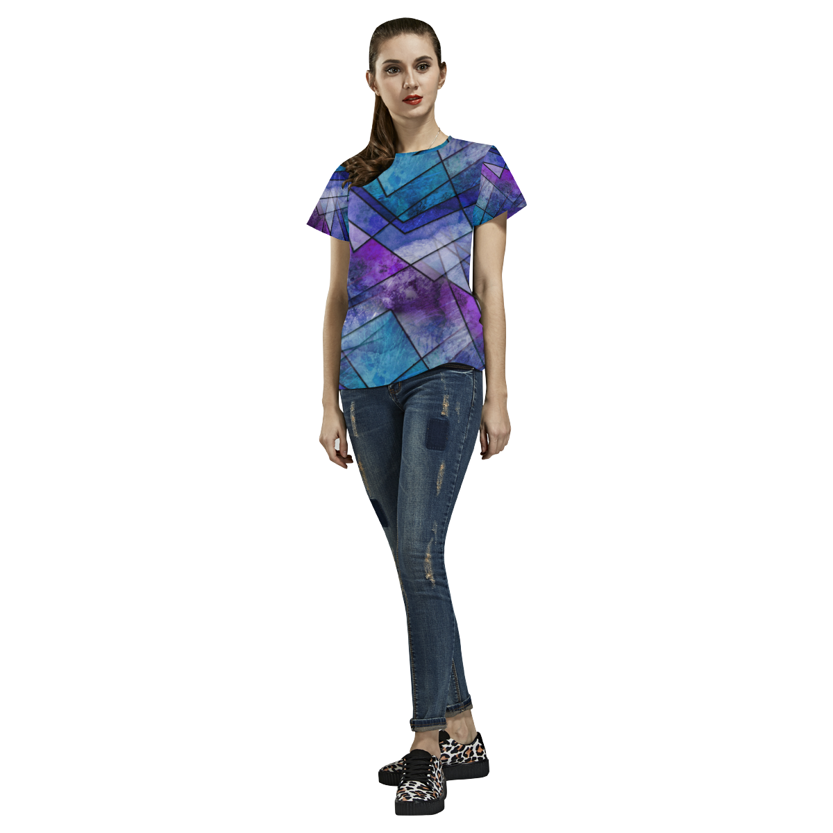Night Shards All Over Print T-Shirt for Women (USA Size) (Model T40)