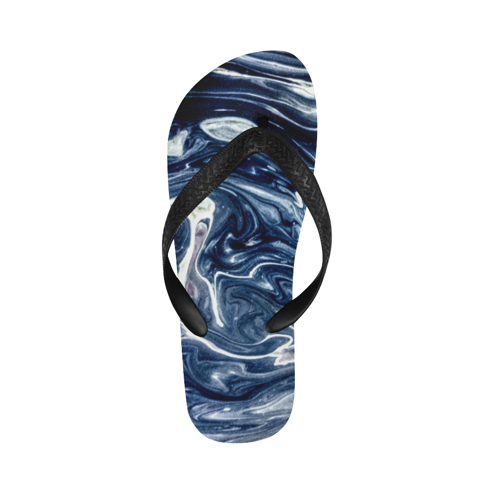 Wild Blueberry Swirl Flip Flops for Men/Women (Model 040)