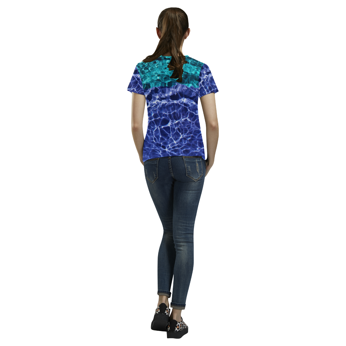 Electric Blue Globes All Over Print T-Shirt for Women (USA Size) (Model T40)