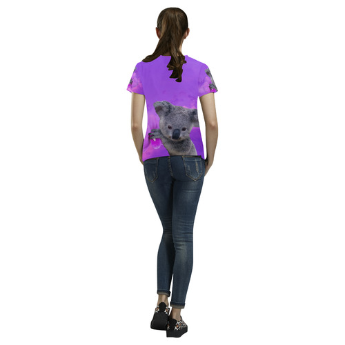 Koala and Orchid All Over Print T-Shirt for Women (USA Size) (Model T40)