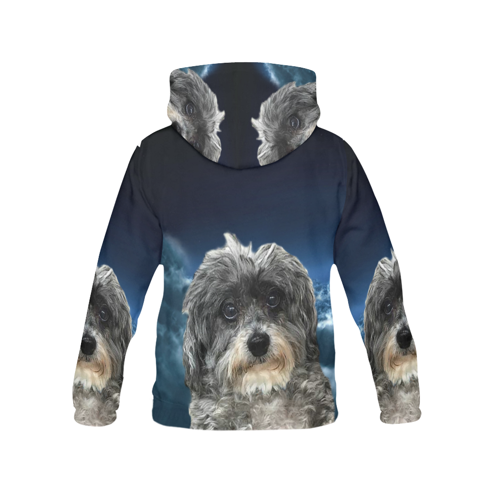 Dog Poodle Cross All Over Print Hoodie for Women (USA Size) (Model H13)