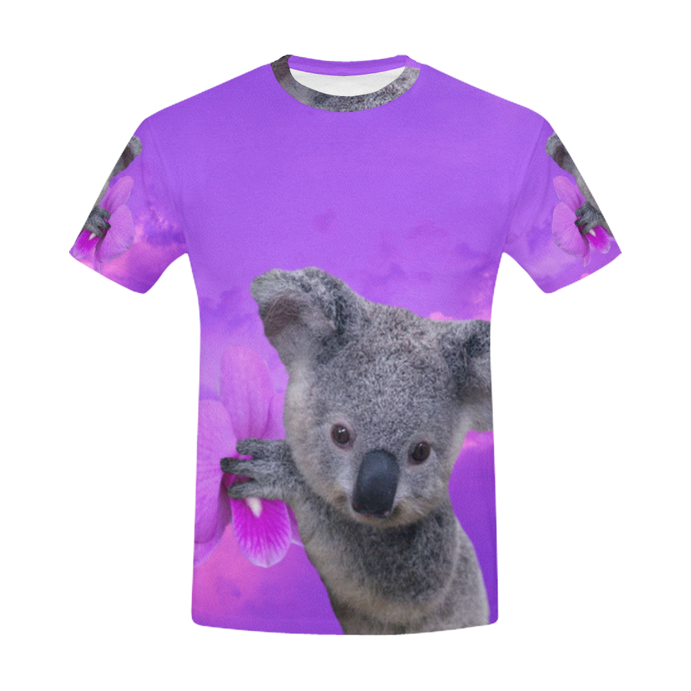 Koala and Orchids All Over Print T-Shirt for Men (USA Size) (Model T40 ...