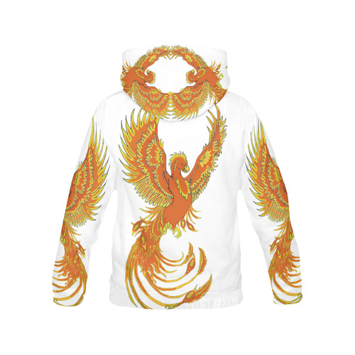 Phoenix Rising White All Over Print Hoodie for Men (USA Size) (Model H13)