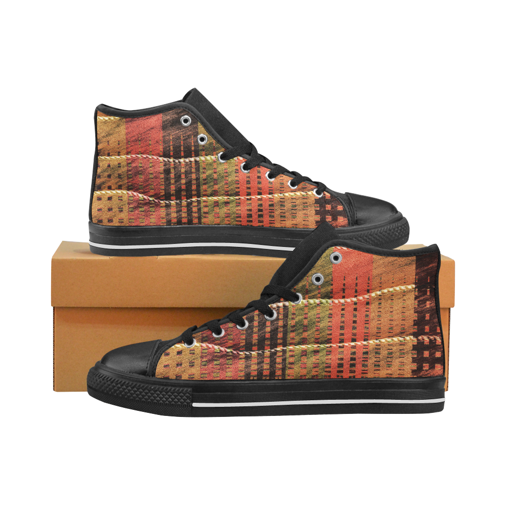 Batik Maharani #6 - Jera Nour Men’s Classic High Top Canvas Shoes /Large Size (Model 017)