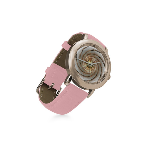 Spiral Eye 3D - Jera Nour Women's Rose Gold Leather Strap Watch(Model 201)
