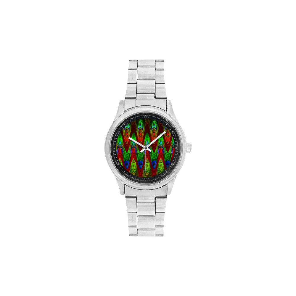 2D Wave #1B - Jera Nour Men's Stainless Steel Watch(Model 104)