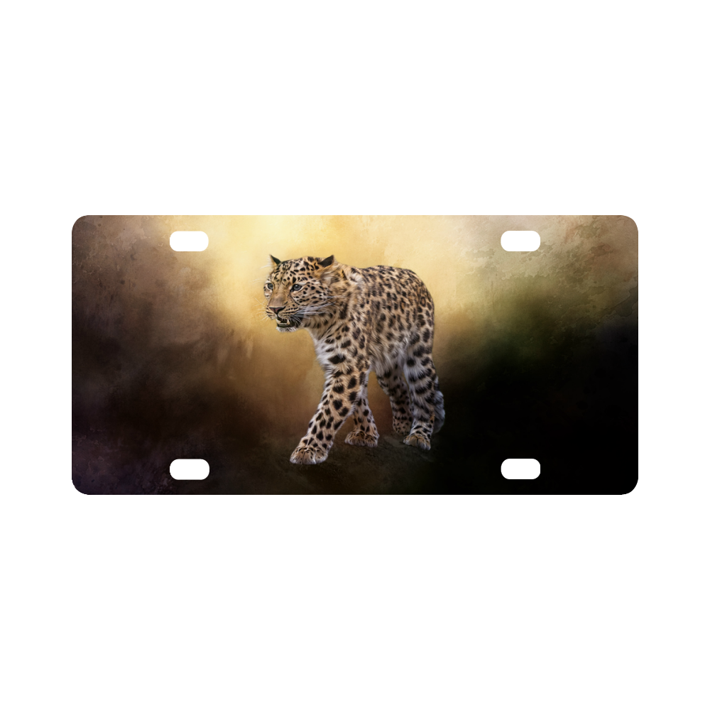 A magnificent painted Amur leopard Classic License Plate