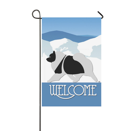 Keeshond Rockin the Rockies welcome Garden Flag 12‘’x18‘’（Without Flagpole）