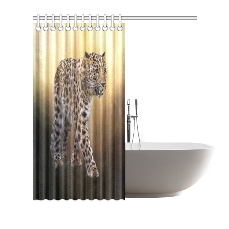 A magnificent painted Amur leopard Shower Curtain 66"x72"