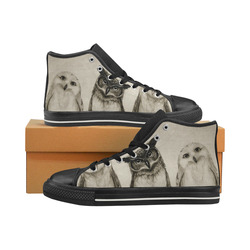 Cute Owl Men’s Classic High Top Canvas Shoes (Model 017)