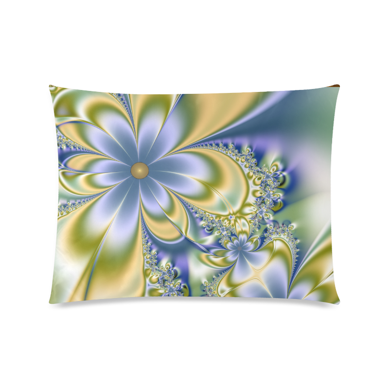 Silky Flowers Custom Zippered Pillow Case 20"x26"(Twin Sides)