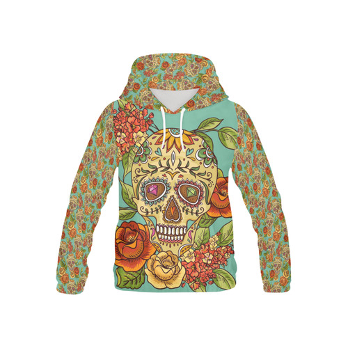 sugar skull All Over Print Hoodie for Kid (USA Size) (Model H13)