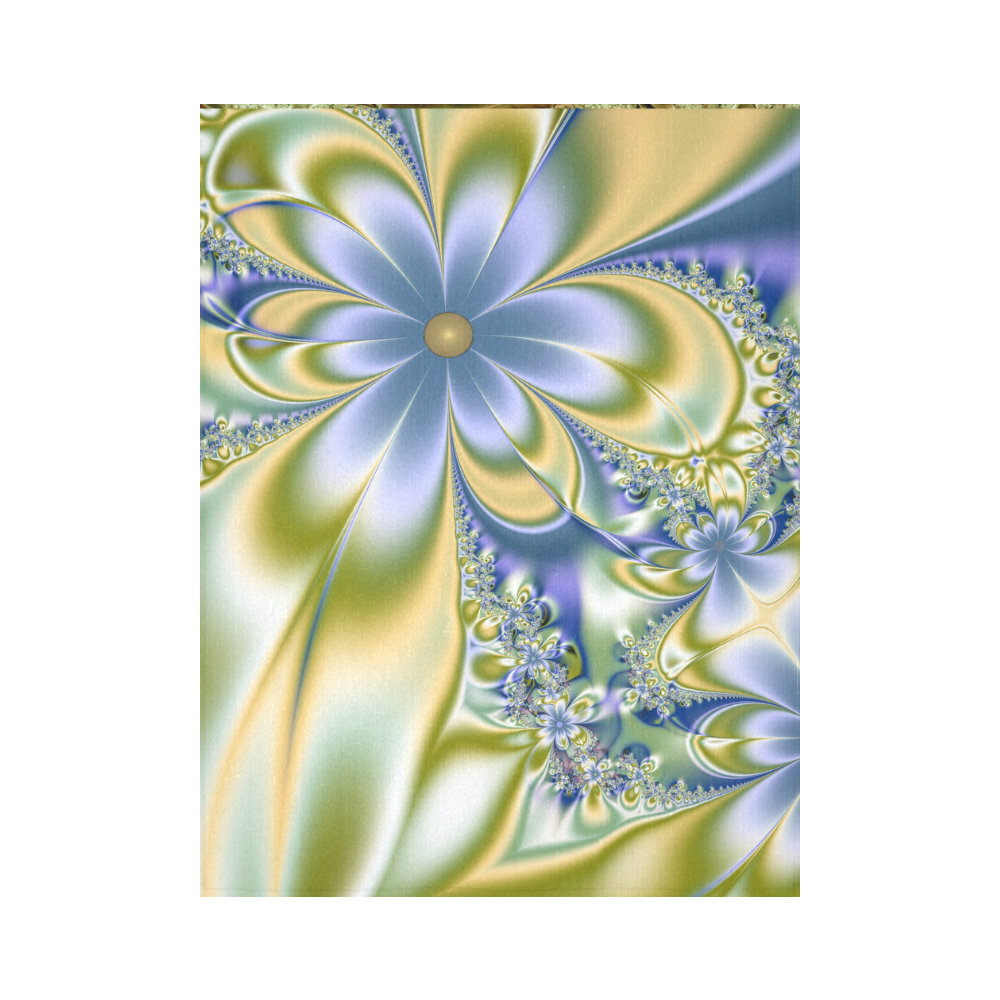 Silky Flowers Cotton Linen Wall Tapestry 60"x 80"