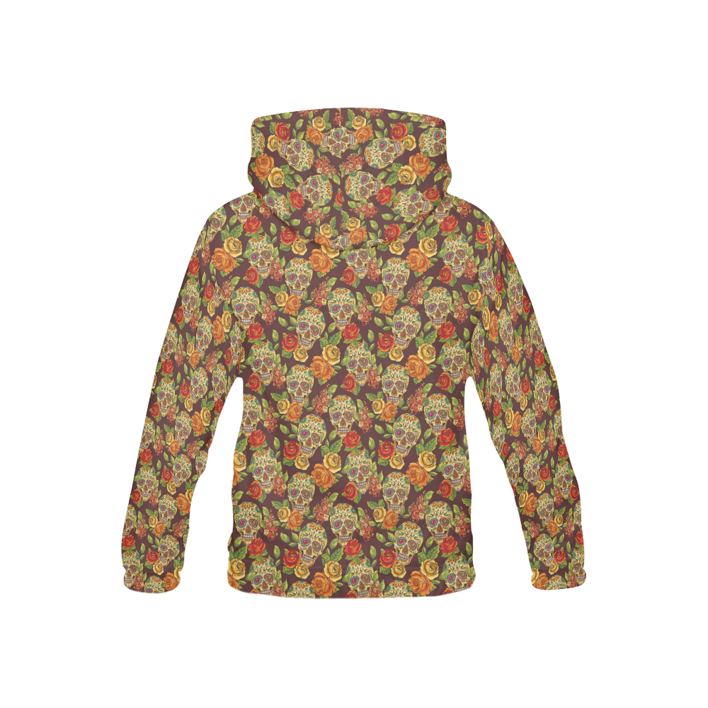 sugar skull pattern All Over Print Hoodie for Kid (USA Size) (Model H13)