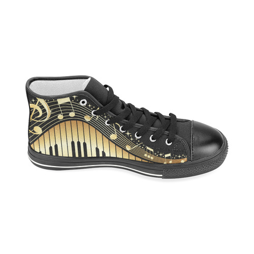 music-notes-with-piano Men’s Classic High Top Canvas Shoes (Model 017)