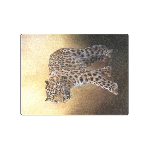 A magnificent painted Amur leopard Blanket 50"x60"