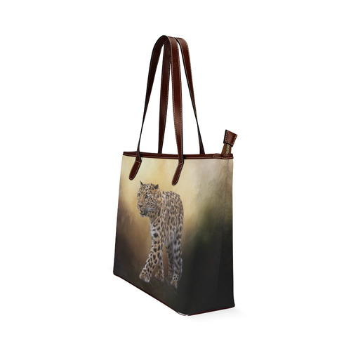 A magnificent painted Amur leopard Shoulder Tote Bag (Model 1646)