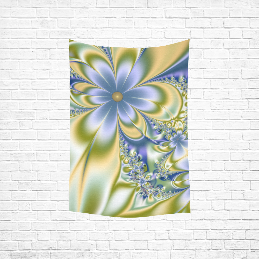 Silky Flowers Cotton Linen Wall Tapestry 40"x 60"