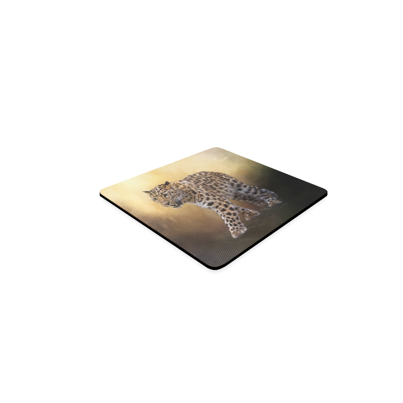 A magnificent painted Amur leopard Square Coaster