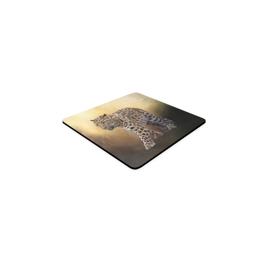 A magnificent painted Amur leopard Square Coaster