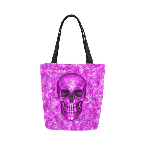 Smiling Skull on Fibers D by JamColors Canvas Tote Bag (Model 1657)