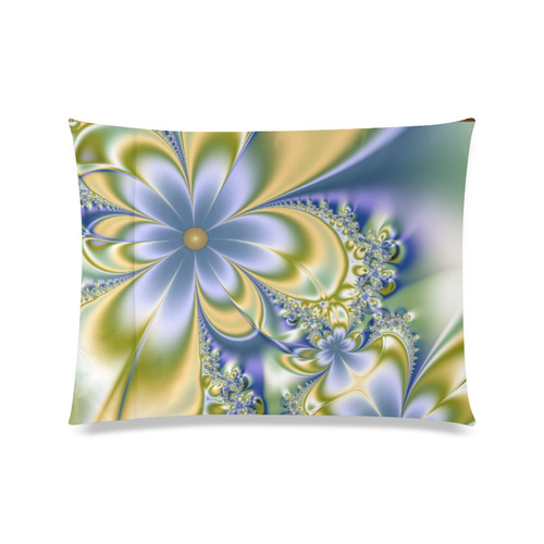 Silky Flowers Custom Zippered Pillow Case 20"x26"(Twin Sides)