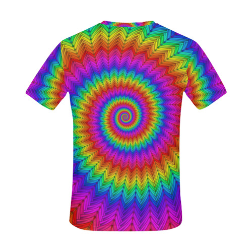 Psychedelic Rainbow Spiral All Over Print T-Shirt for Men (USA Size) (Model T40)
