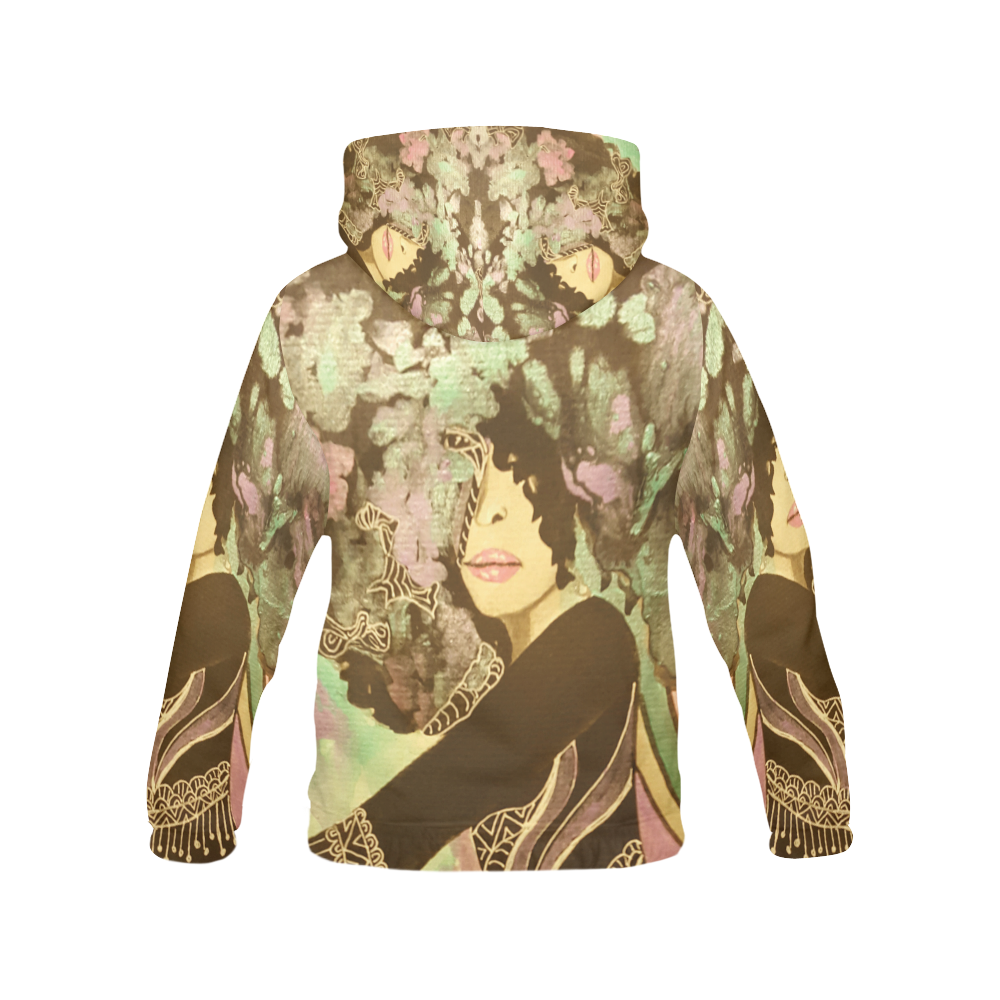 Blooming In Motion Hoodie by Debra Brewer Art All Over Print Hoodie for Women (USA Size) (Model H13)