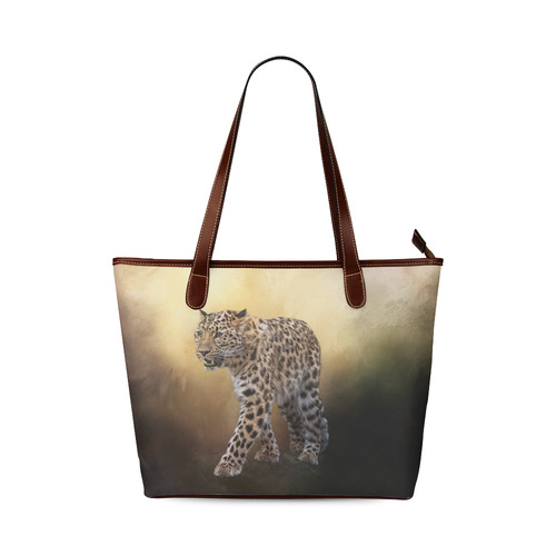 A magnificent painted Amur leopard Shoulder Tote Bag (Model 1646)