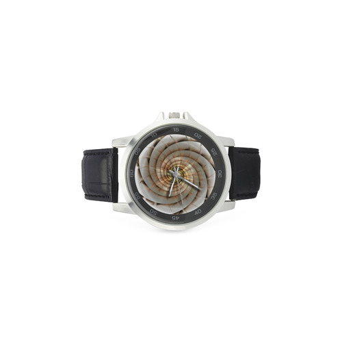 Spiral Eye 3D - Jera Nour Unisex Stainless Steel Leather Strap Watch(Model 202)