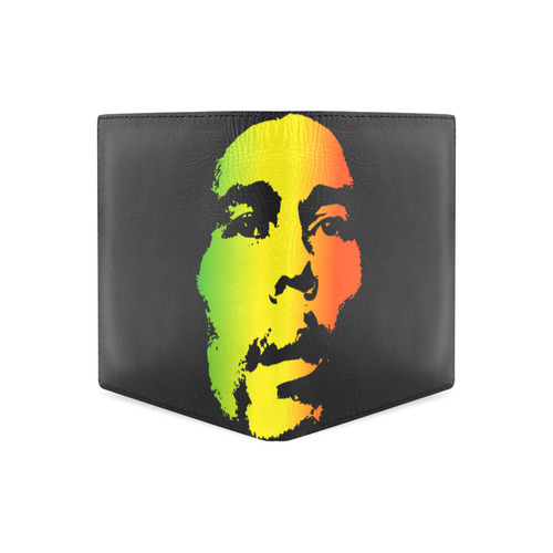 King Of Reggae Bob Marley Men's Leather Wallet (Model 1612)